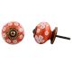 Orange Ceramic Floral Dresser Knob